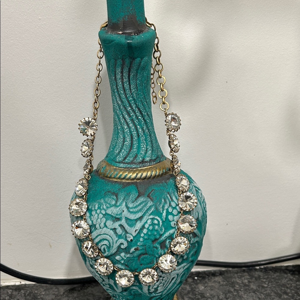 J. Crew Gold Necklace with Clear Crystal Accents